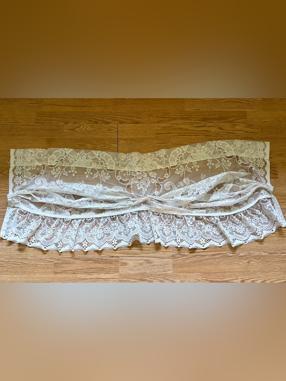 vintage White Lace Balloon Window Valance elegant style 44x 16drop